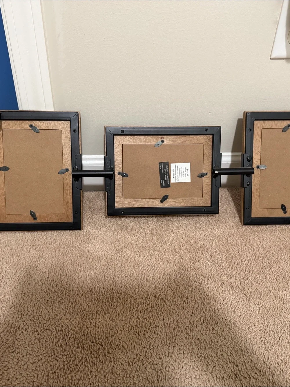 Hobby Lobby Wood Frame Triple Photo Display in Brown and Black